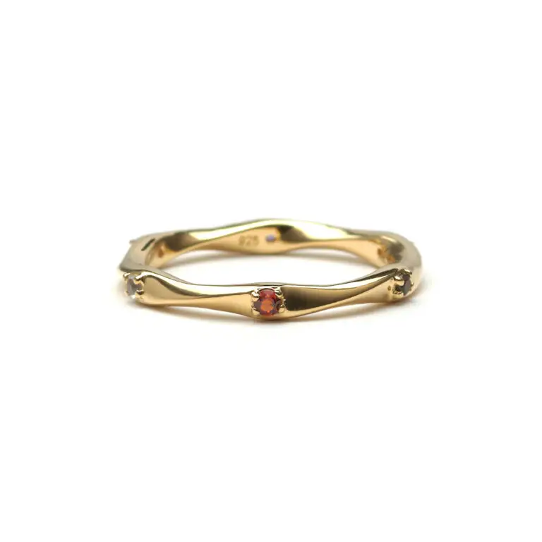 S925 MULTI STONE TWISTED ETERNITY RING -1