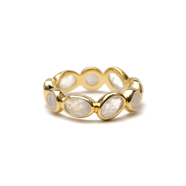 S925 RAINBOW MOON STONE ETERNITY RING-1