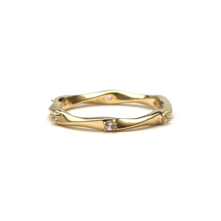 S925 SIMPLE STONE TWISTED ETERNITY RING-1