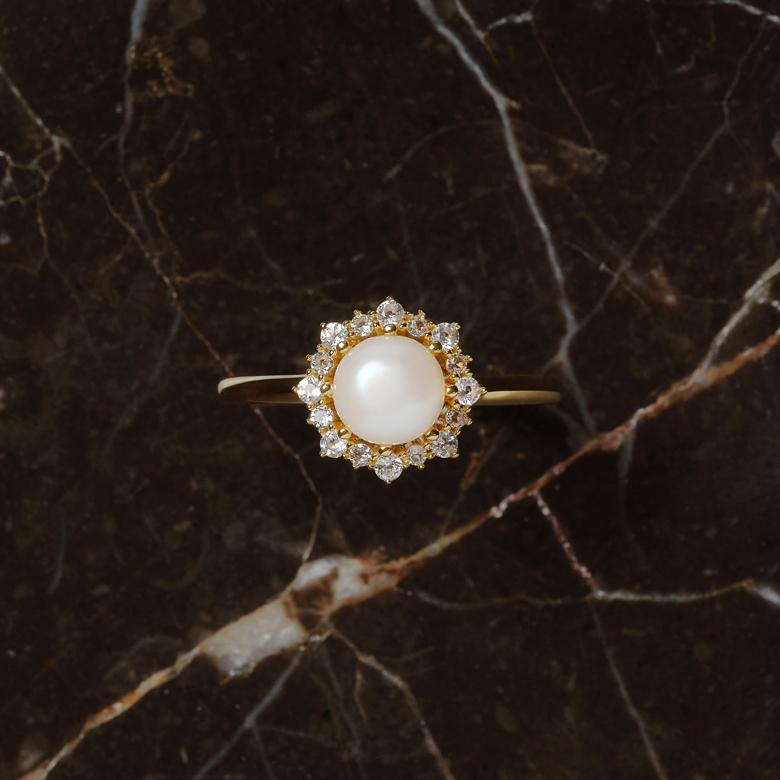 S925 PEARL TWISTED ETERNITY RING